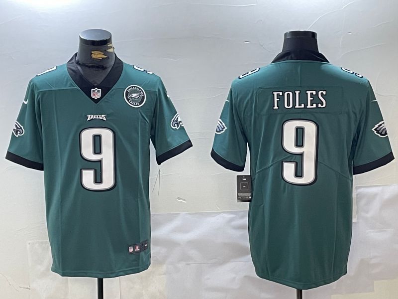 Men Philadelphia Eagles #9 Foles Green 2024 Nike Vapor Limited NFL Jersey style 1